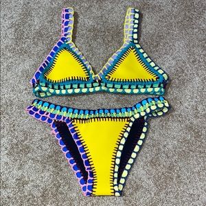 Yellow neoprene bikini